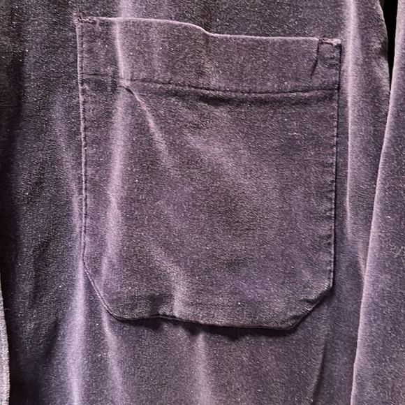 Northcrest Navy blue velour button down shirt Size large - Picture 5 of 7